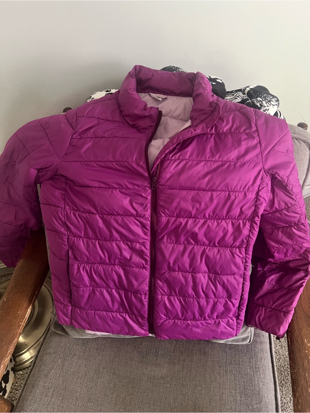 Old Navy Girls' Quilted Puffer Jacket - Magenta